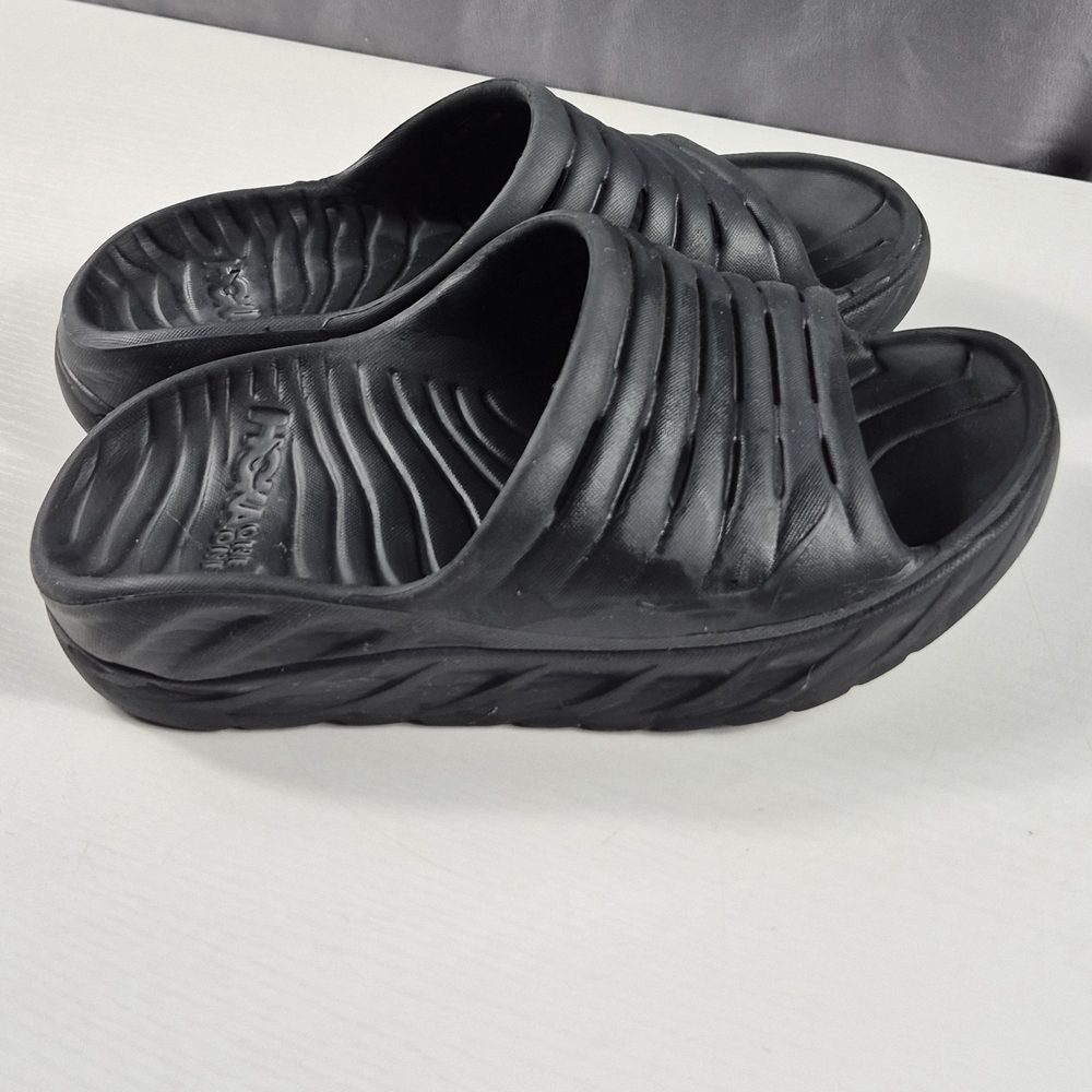 Hoka One One Black Ora Recovery Slides Sandals Shoe Womens Sz 7 - Picture 5 of 9